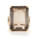 Yellow Gold Smoky Quartz Cocktail Cocktail Solitaire Ring - 14k Emerald 27.20ct