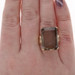 Yellow Gold Smoky Quartz Cocktail Cocktail Solitaire Ring - 14k Emerald 27.20ct