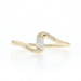 Yellow Gold Diamond Wave Bypass Ring - 10k Round Brilliant