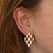 Yellow Gold Lattice Link Chandelier Earrings - 18k Geometric Pierced