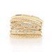 David Yurman Stax Diamond Band - Yellow Gold 18k Rd .25ctw Chain Ring Sz 7 1/2