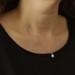 White Gold Akoya Pearl Diamond Pendant Necklace 18" 14k