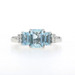 White Gold Aquamarine Diamond Ring - 14k Emerald Cut 1.46ctw Three-Stone