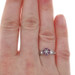 White Gold Ruby Diamond Cluster Halo Ring - 10k Round .37ctw Floral