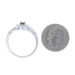 White Gold Sapphire Diamond Halo Ring - 14k Oval .27ctw
