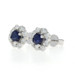 White Gold Sapphire Diamond Halo Stud Earrings - 14k Round 1.26ctw Pierced