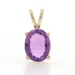 Yellow Gold Amethyst Solitaire Pendant - 14k Oval 1.27ct