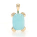 Yellow Gold Blue Chalcedony Solitaire Pendant - 10k Cabochon