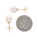 Yellow Gold Cultured Pearl Stud Earrings - 14k Beads Pierced