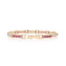 Yellow Gold Ruby Diamond Link Bracelet 7 3/4" 7 1/2" - 14k Round 3.85ctw