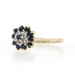 Yellow Gold Sapphire Diamond Cluster Halo Ring - 10k Round .38ctw Floral