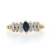 Yellow Gold Sapphire Diamond Ring - 10k Marquise .23ctw