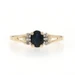 Yellow Gold Sapphire Diamond Ring - 10k Oval .53ctw