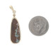 Yellow Gold Boulder Opal Diamond Pendant - 14k