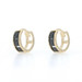 Yellow Gold Sapphire Three-Stone Huggie Hoop Earrings 10k Square .66ctw Pierced