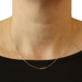 Yellow Gold Diamond Station Necklace 14k Round Brilliant & Baguette .66ctw