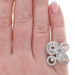 White Gold Diamond Circle Swirl Cluster Cocktail Ring - 14k Round 1.00ctw