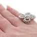 White Gold Diamond Circle Swirl Cluster Cocktail Ring - 14k Round 1.00ctw