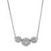 White Gold Diamond Three-Stone Necklace 16" - 14k Rd .20ctw Past Present Future