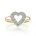 Yellow Gold Diamond Heart Ring - 10k Single Cut Love
