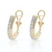 Yellow Gold Diamond J-Hoop Earrings - 14k Round Brilliant .44ctw Pierced