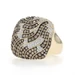 Yellow Gold Diamond Wavy Square Cluster Cocktail Ring - 14k Round 1.50ctw