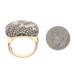 Yellow Gold Diamond Wavy Square Cluster Cocktail Ring - 14k Round 1.50ctw