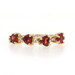 Yellow Gold Garnet Four-Stone Band - 10k Heart 1.16ctw Love Ring SZ 8