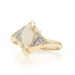 Yellow Gold Opal Diamond Bypass Ring - 10k Marquise Cabochon .38ctw