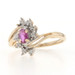 Yellow Gold Ruby Diamond Bypass Ring - 10k Oval .24ctw