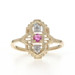 Yellow Gold Ruby Diamond Ring - 10k Round .12ctw