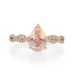 Neil Lane Morganite Diamond Ring - Rose Gold 14k Pear 2.93ctw
