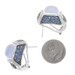 White Gold Blue Chalcedony Sapphire Diamond Lg Stud Earrings 14k Sq Cab 11.48ctw