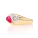 Yellow Gold Lab-Created Ruby Diamond Men's Pinky Ring 14k 1.48ctw Tony Soprano