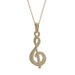 Yellow Gold Treble Clef Pendant Necklace 18" - 14k Music Note