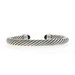 David Yurman 7mm Onyx Cable Bangle Bracelet 6 3/4" Sterling 925 Yellow Gold 14k