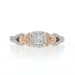 White Gold Diamond Halo Engagement Ring - 14k Princess .66ctw