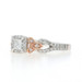 White Gold Diamond Halo Engagement Ring - 14k Princess .66ctw
