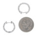 White Gold Diamond Huggie Hoop Earrings - 14k Round Brilliant .15ctw Pierced