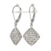 White Gold Leafy Lattice Dangle Earrings - 14k Pierced