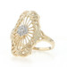 Yellow Gold Diamond Cluster Ring - 10k Single Floral Filigree