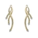 Yellow Gold Diamond Ribbon Drop Earring Enhancers 14k Single .10ctw Stud Jackets