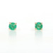 Yellow Gold Emerald Stud Earrings - 14k Round .44ctw Pierced