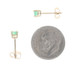 Yellow Gold Emerald Stud Earrings - 14k Round .44ctw Pierced