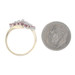 Yellow Gold Ruby Diamond Cluster Halo Bypass Ring - 10k Round .38ctw