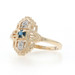 Yellow Gold Sapphire Diamond Ring - 10k Round .12ctw