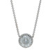 White Gold Diamond Halo Pendant Necklace 18" - 14k Round 1.45ctw GIA Adjustable