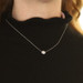 White Gold Diamond Halo Pendant Necklace 18" - 14k Round 1.45ctw GIA Adjustable