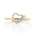 Yellow Gold Diamond Heart Bypass Ring - 10k Single Cut Love