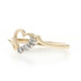 Yellow Gold Diamond Heart Bypass Ring - 10k Single Cut Love